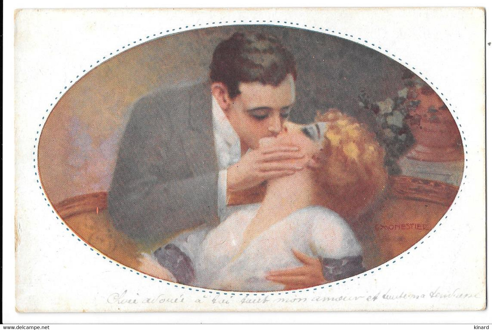 CPA .   C.MONESTIER... LE BAISER.. TBE SCAN - Monestier, C.