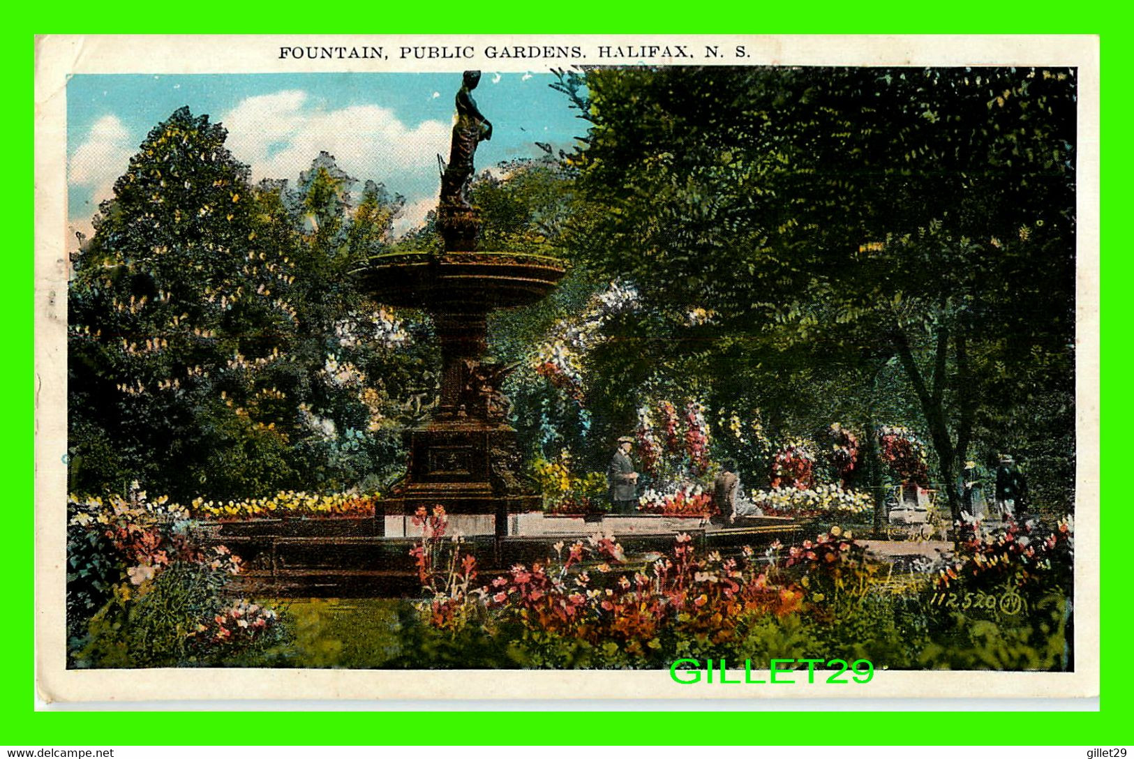 HALIFAX, NOVA SCOTIA - FOUNTAIN PUBLIC GARDENS - TRAVEL -  VALENTINE-BLACK CO LTD - - Halifax