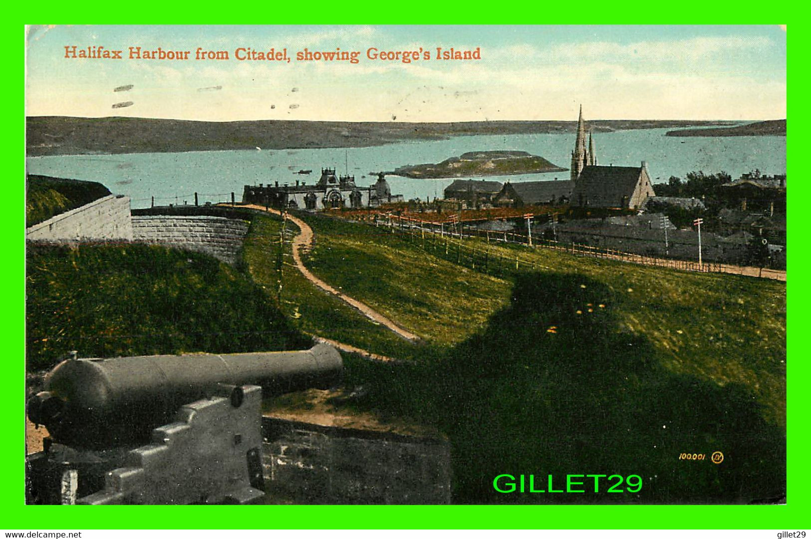 HALIFAX, NOVA SCOTIA - HARBOUR FROM CITADEL, SHOWING GEORGE'S ISLAND -  TRAVEL IN 1915 -  VALENTINE & SONS PUB. - - Halifax