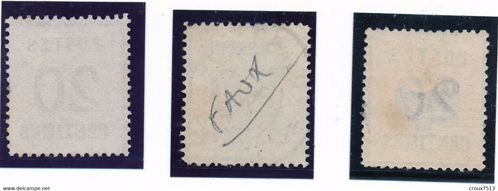 20 C Bleu N° 6 Obl Epinal FAUX TB + Réimpression + Original. - Used Stamps