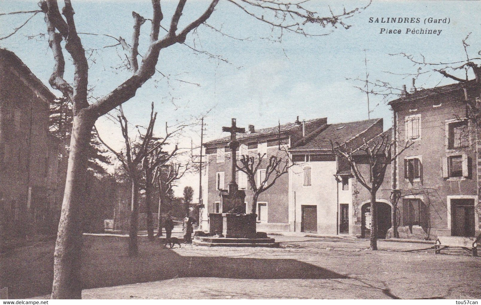 SALINDRES - ALES - GARD  -  (30) - CPA 1946 - PLACE PECHINEY.... - Alès
