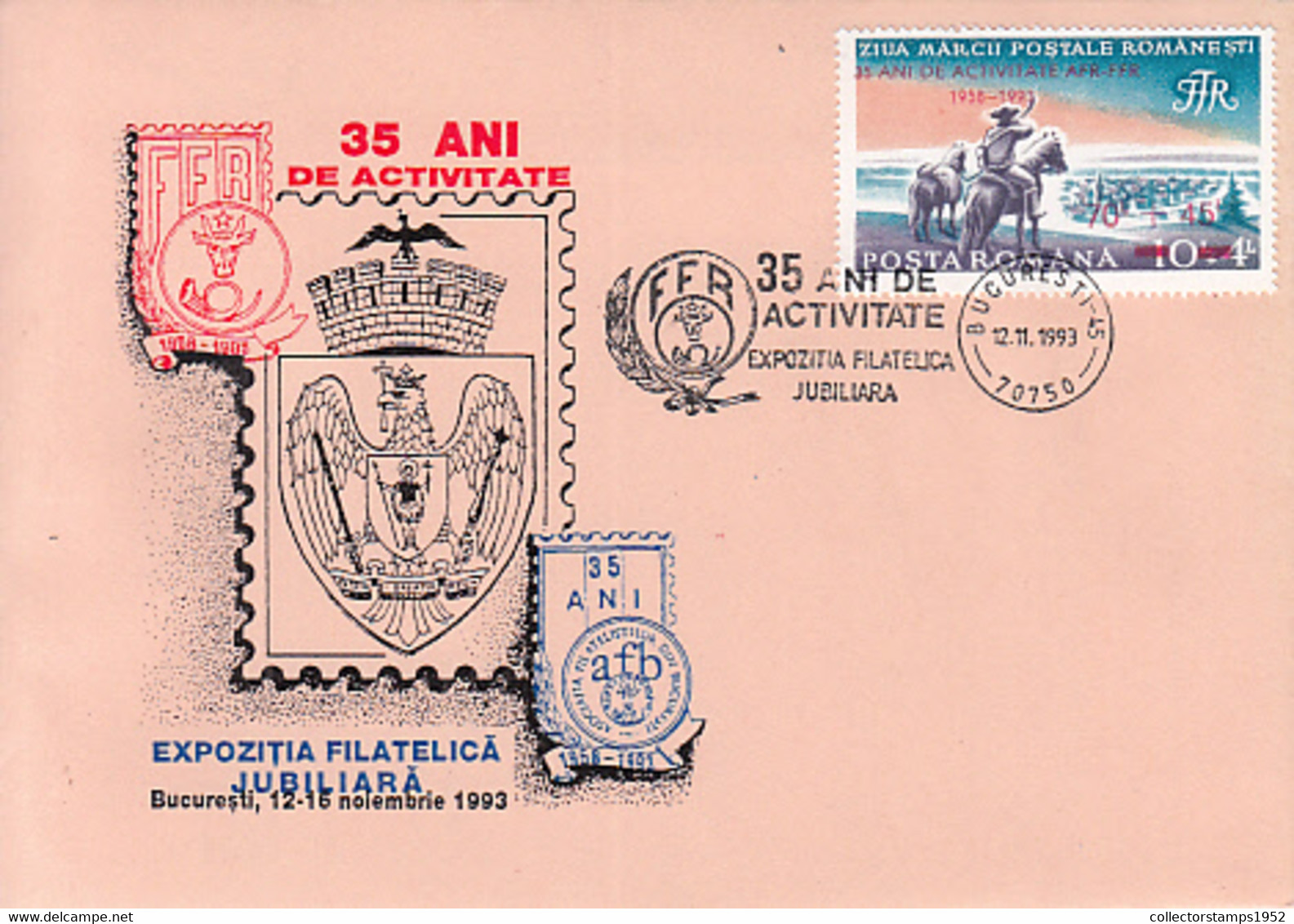 W2991- ROMANIAN PHILATELIC FEDERATION SPECIAL COVER, 1993, ROMANIA - Brieven En Documenten