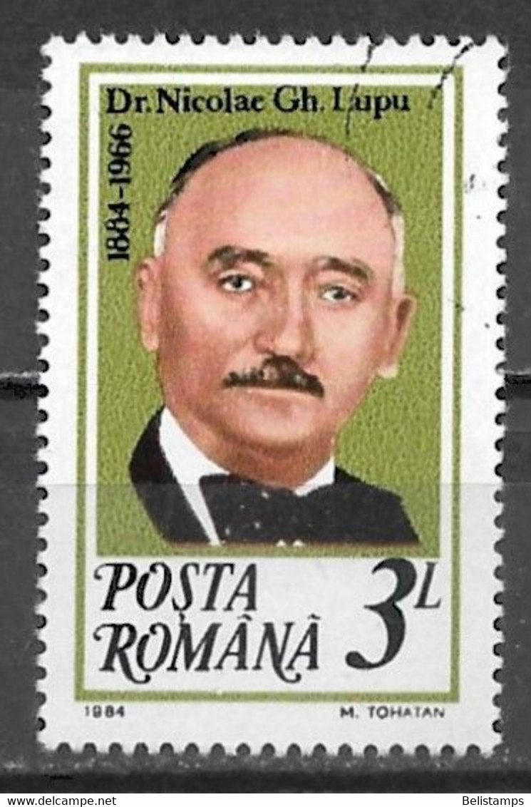 Romania 1984. Scott #3239 (U) Famous Man, Dr. Nicolae G. Lupu (1884-1966) - Gebruikt