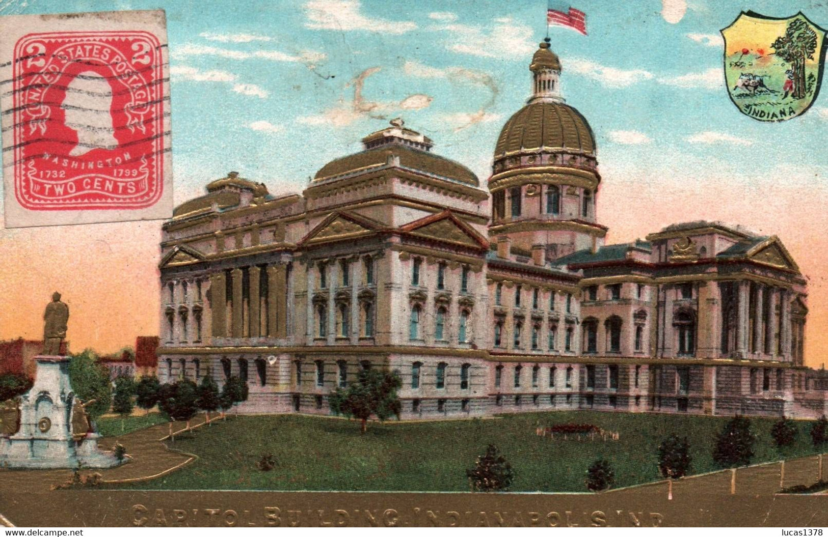 CAPITOL BUILDING / INDIANAPOLIS / MARCOPHILIE / GOLDEN CARD - Indianapolis