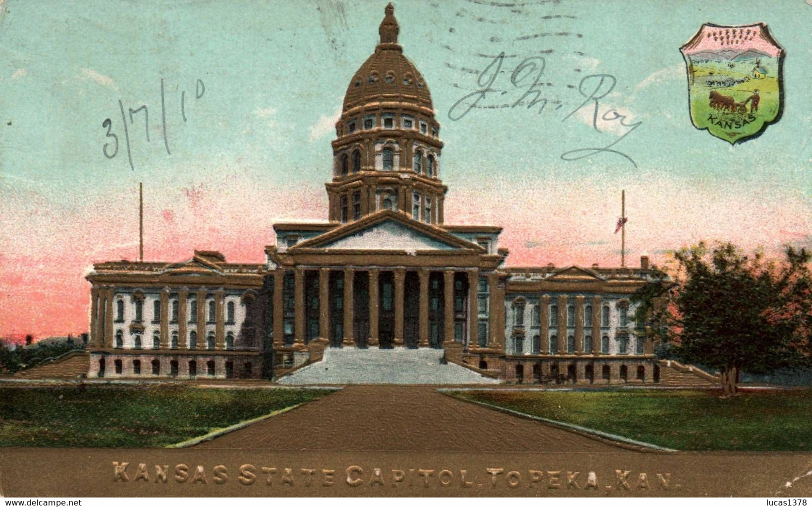 TOPEKA / KANSAS STATE CAPITOL / GOLDEN CARD - Topeka