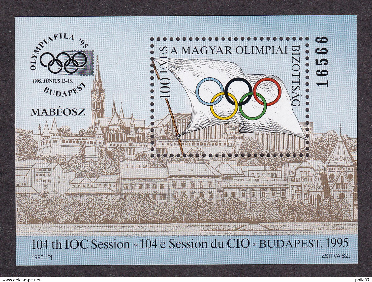 HUNGARY 1995 - 104th IOC Session / 2 Scans - Feuillets Souvenir