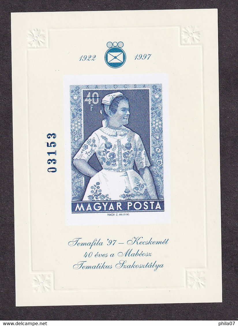 HUNGARY 1997 - Imperforate Sheet  / 2 Scans - Souvenirbögen