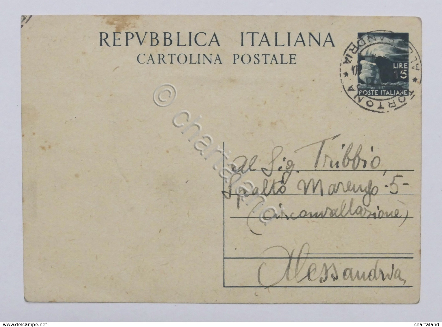 Cartolina Con Autografo Di Francesco Rovelli - Legione Garibaldina - 1950 - Autógrafos