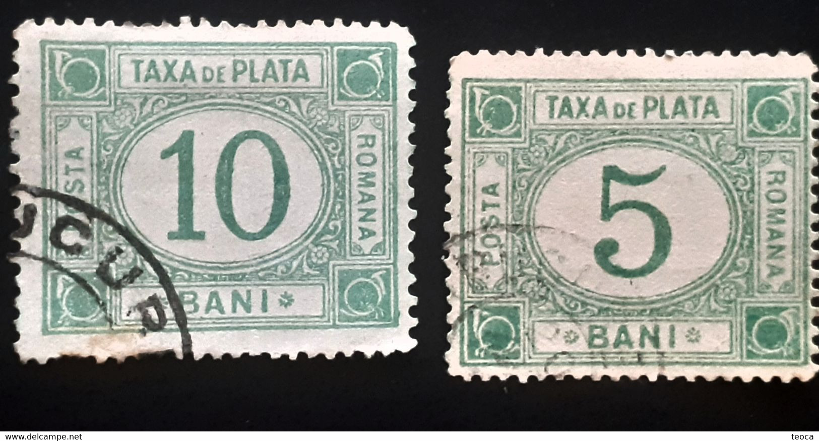Errors Revenue Stamps Romania 1899 Taxa De Plata 5b & 10b With Inverted Pasternak PR Poz.5 - Variétés Et Curiosités