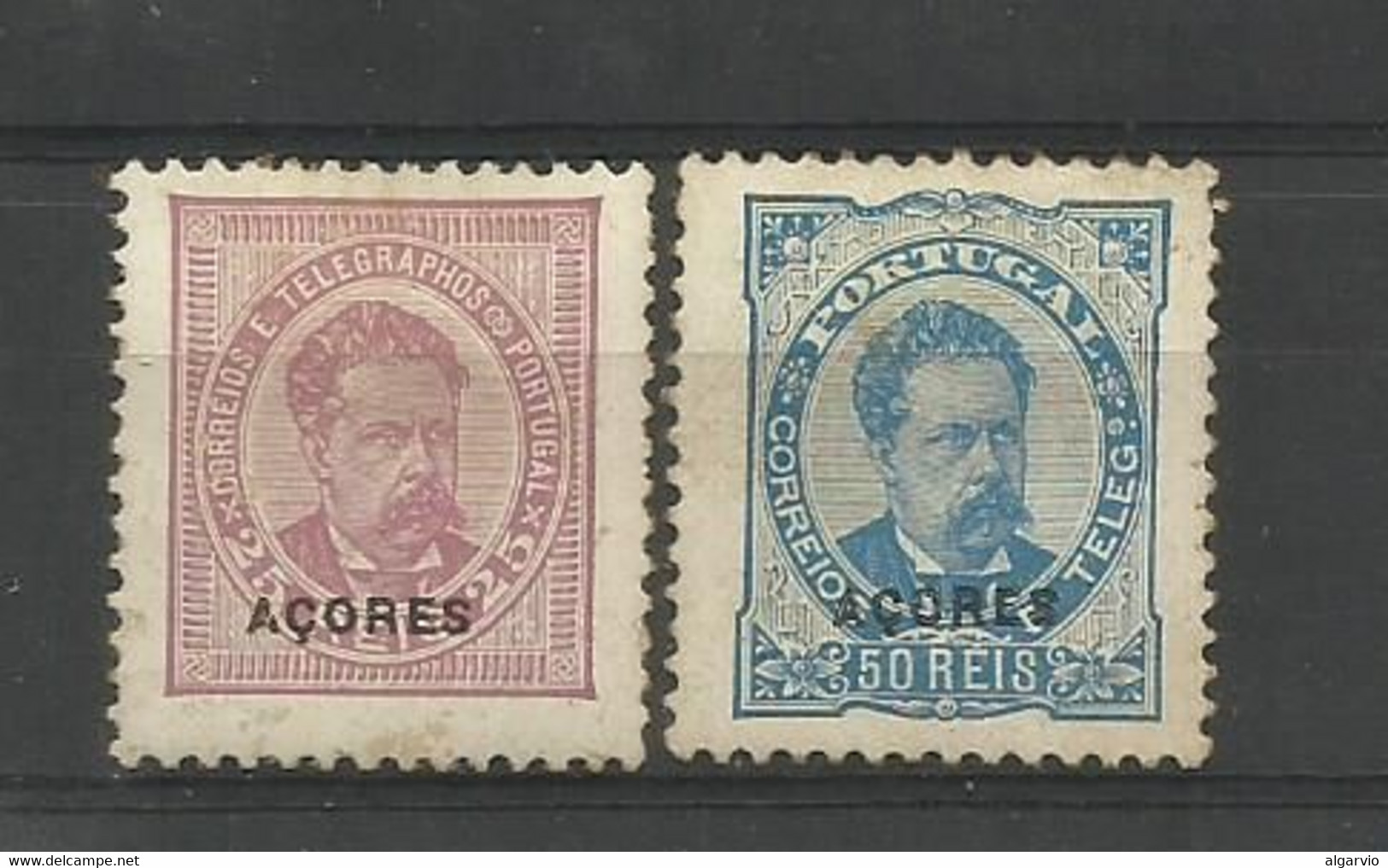 Portugal,1884/7 Açores D Luis Frente # 49/50 Novo C/ch  Pontos Oxido ,Lt  255 - Ongebruikt