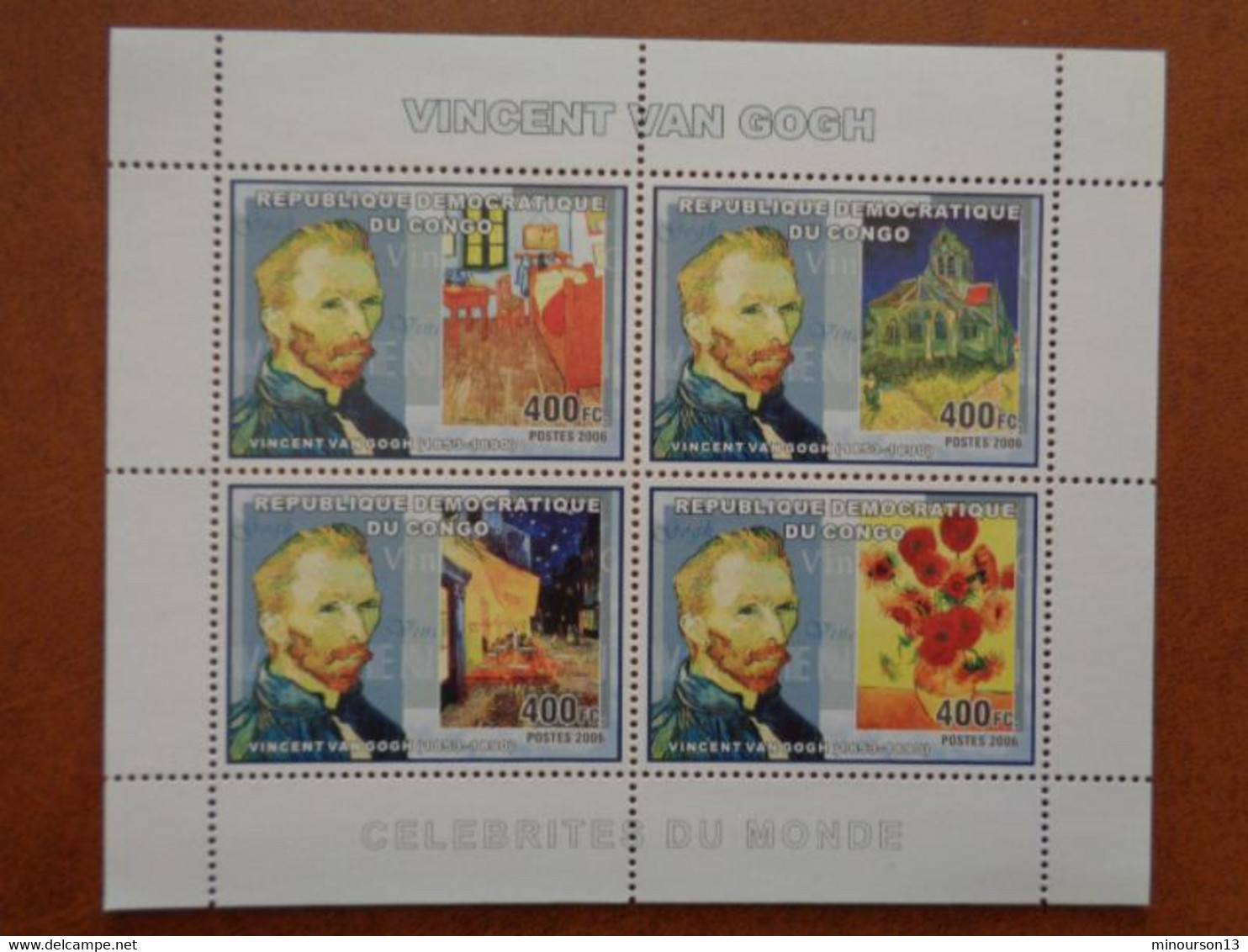 R.P. DU CONGO 2006 ** - BLOC DENTELE 4 TIMBRES - VINCENT VAN GOGH - Ungebraucht