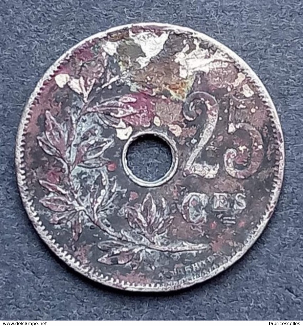 Belgique - 25 Centimes 1908 "Royaume De Belgique" - 25 Cents