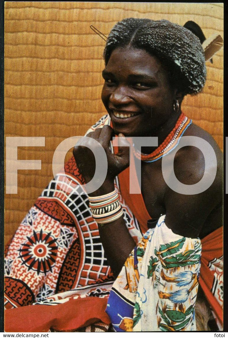 PHOTO POSTCARD GIRL WOMAN FEMME NATIVE  AFRICAN ETHNIC SWAZILAND AFRICA AFRIQUE CARTE POSTALE NT63 - Swaziland