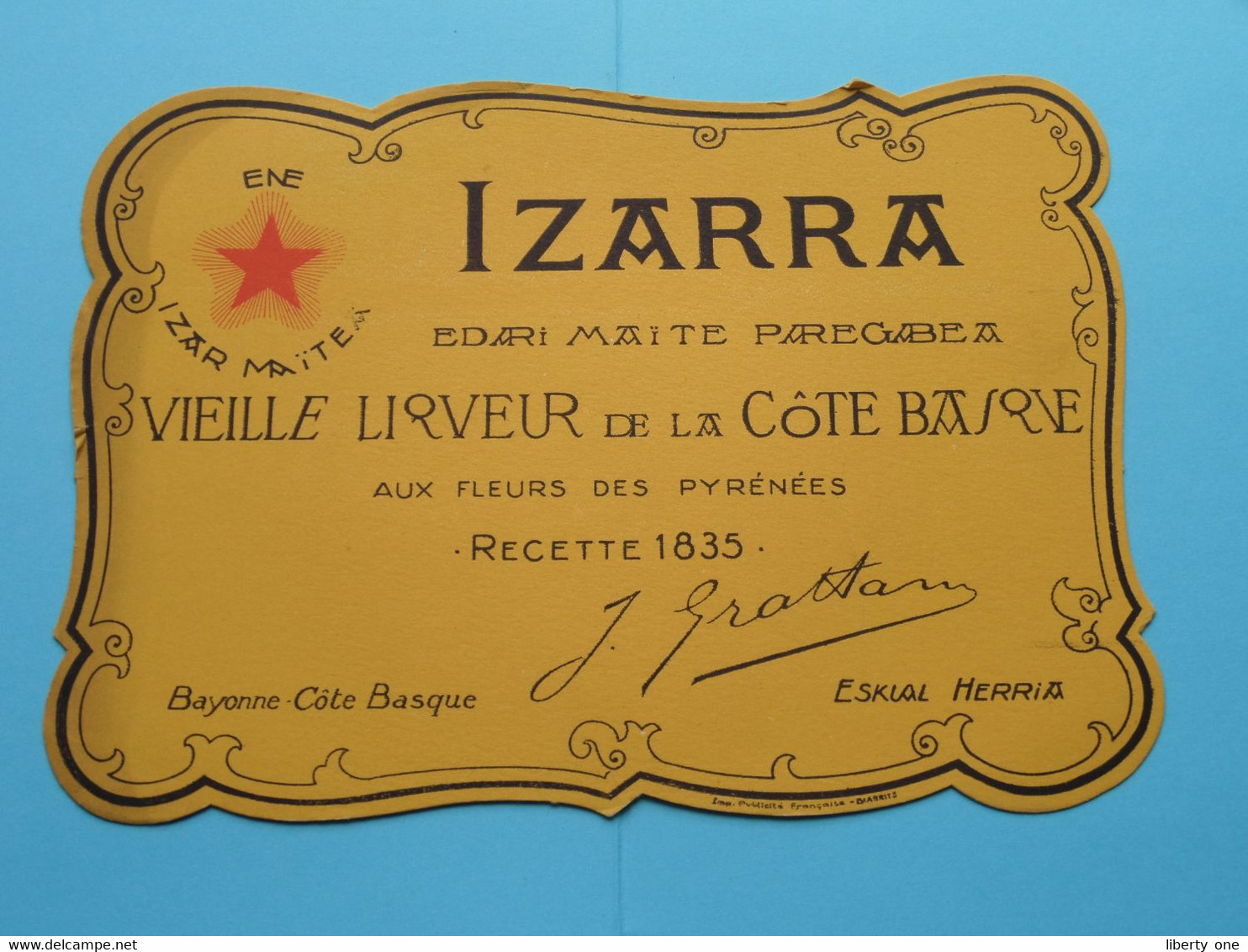 IZARRA Vieille Liqueur De La Côte Basque BUVARD Format +/- 21 X 15 Cm. ( Zie / Voir SCAN ) ! - Liquor & Beer