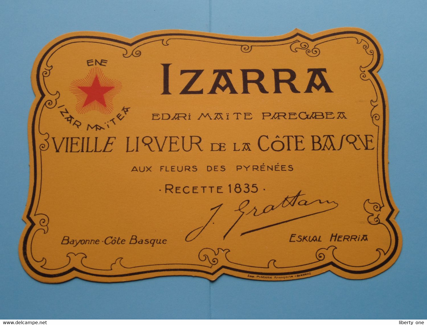 IZARRA Vieille Liqueur De La Côte Basque BUVARD Format +/- 21 X 15 Cm. ( Zie / Voir SCAN ) ! - Schnaps & Bier