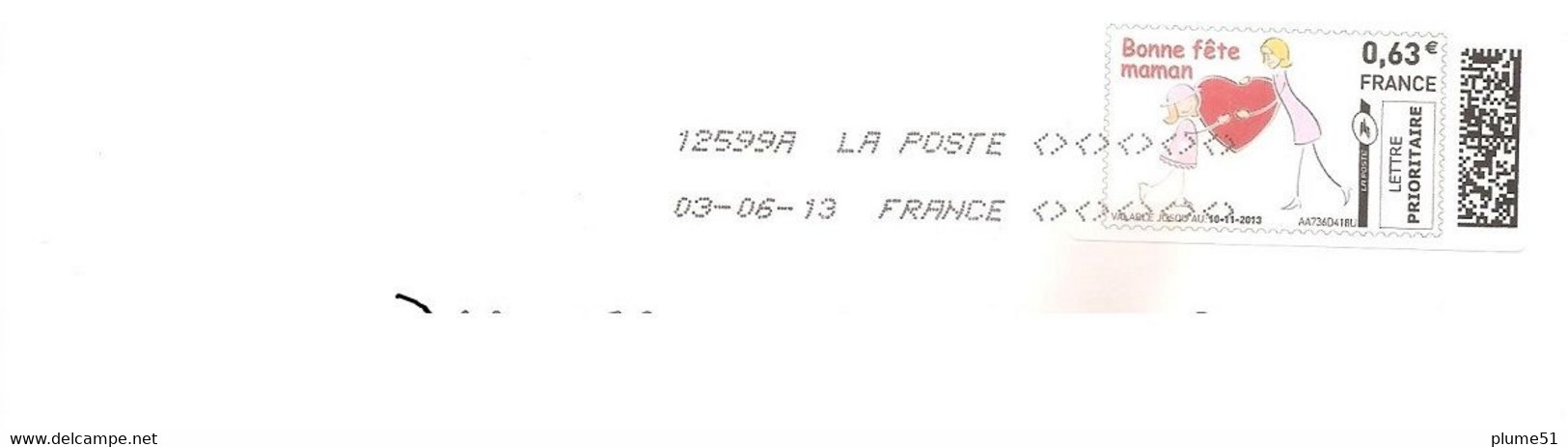 France Mon Timbre En Ligne 2013 BONNE FÊTE MAMAN Cœur - 521 - Printable Stamps (Montimbrenligne)