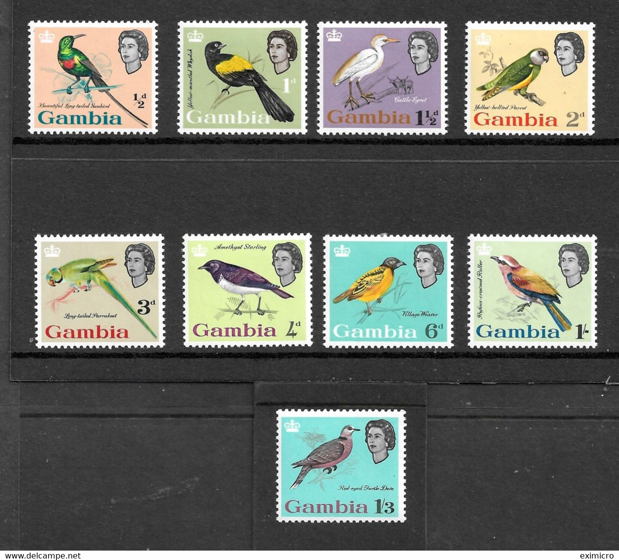 GAMBIA 1963 SET TO 1s 3d SG 193/201 LIGHTLY MOUNTED MINT Cat £31+ - Gambia (...-1964)