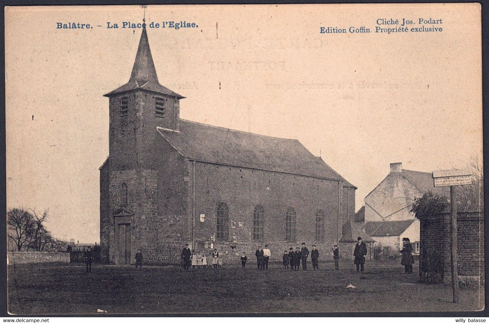 +++ CPA - BALATRE - Place De L'Eglise - Carte Animée  // - Jemeppe-sur-Sambre