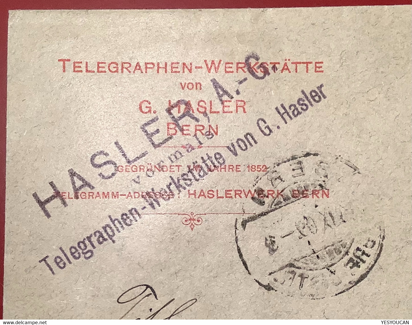 Privatganzsache: Hasler BERN MATTENHOF Telegraphen Werk 1909 Tellknabe Umschlag (telegraph Telegraphie Schweiz - Postwaardestukken