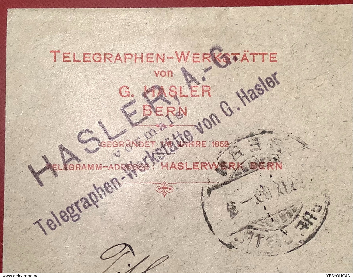 Privatganzsache: Hasler BERN MATTENHOF Telegraphen Werk 1909 Tellknabe Umschlag (telegraph Telegraphie Schweiz - Ganzsachen