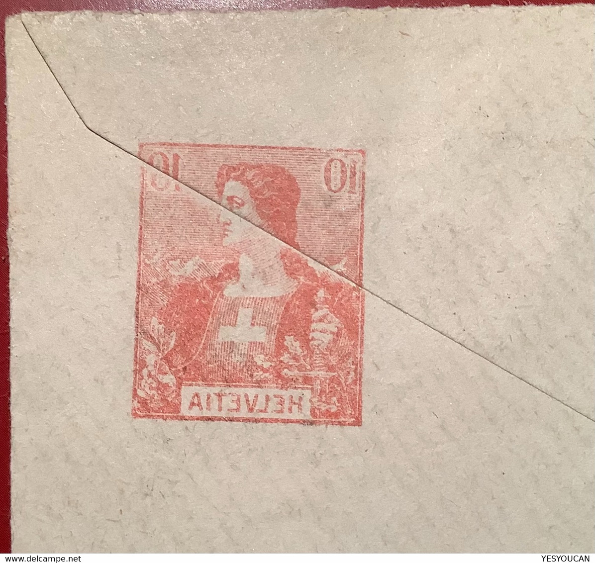 Privatganzsache: A.BAUER BERN 1908 Helvetia ABART ! Umschlag (Schweiz Private Postal Stationery - Ganzsachen