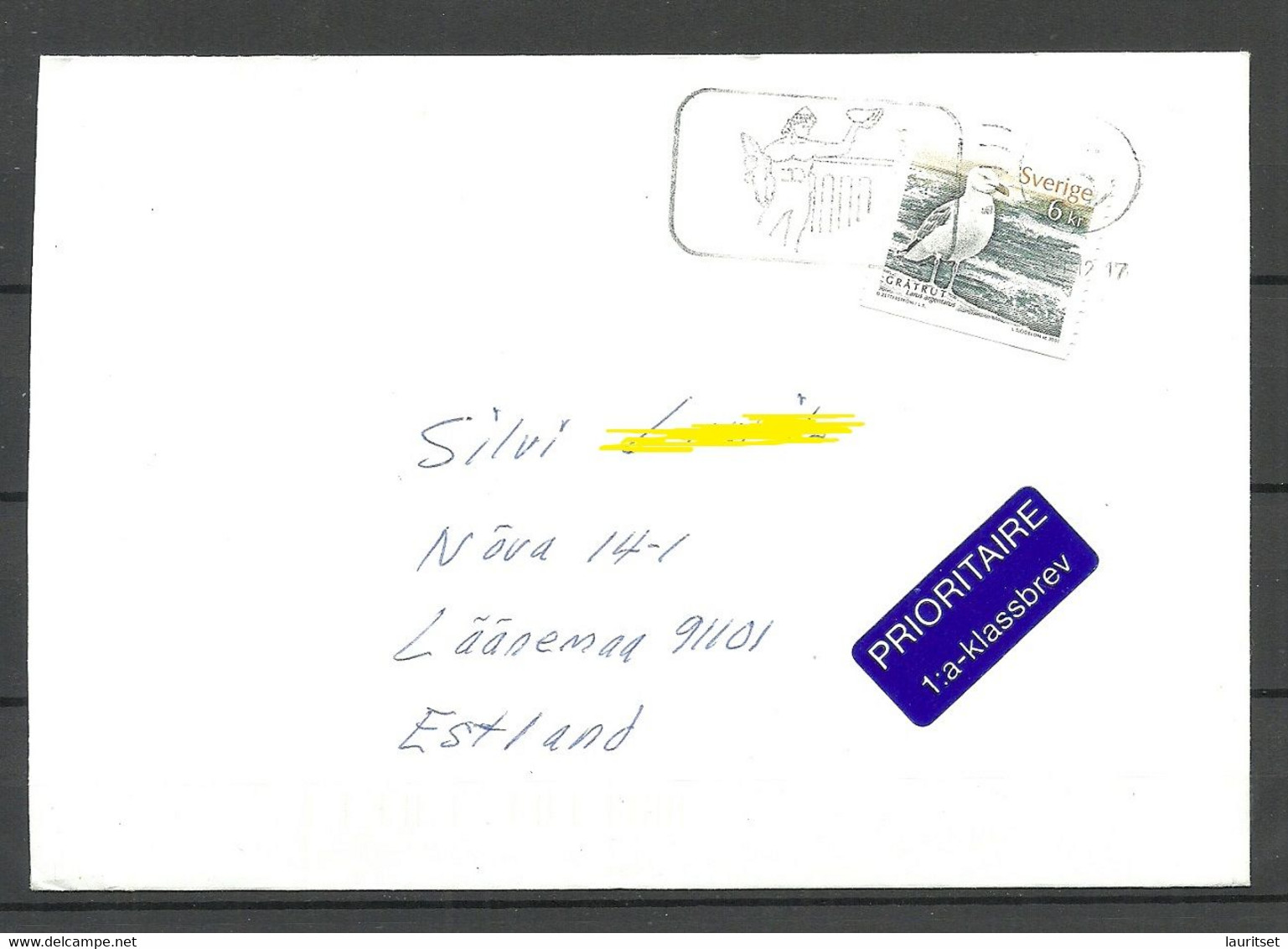 SCHWEDEN Sweden - 2001 Air Mail Cover To Estonia Bird Vogel - Cartas & Documentos