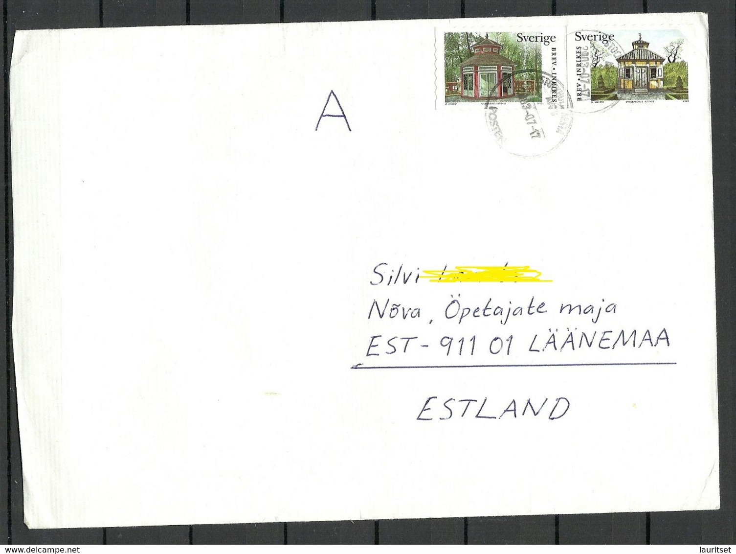 SCHWEDEN Sweden - 2003 Cover To Estonia Architecture - Lettres & Documents