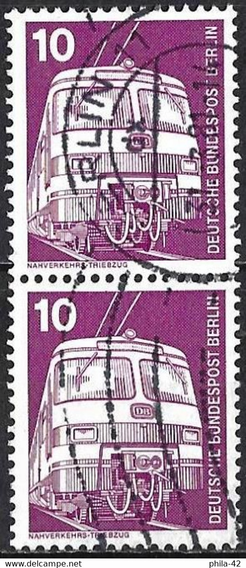 Germany (Berlin) 1975 - Mi 495 - YT 459 ( Public Transport Train ) Vertical Pair - Gebraucht