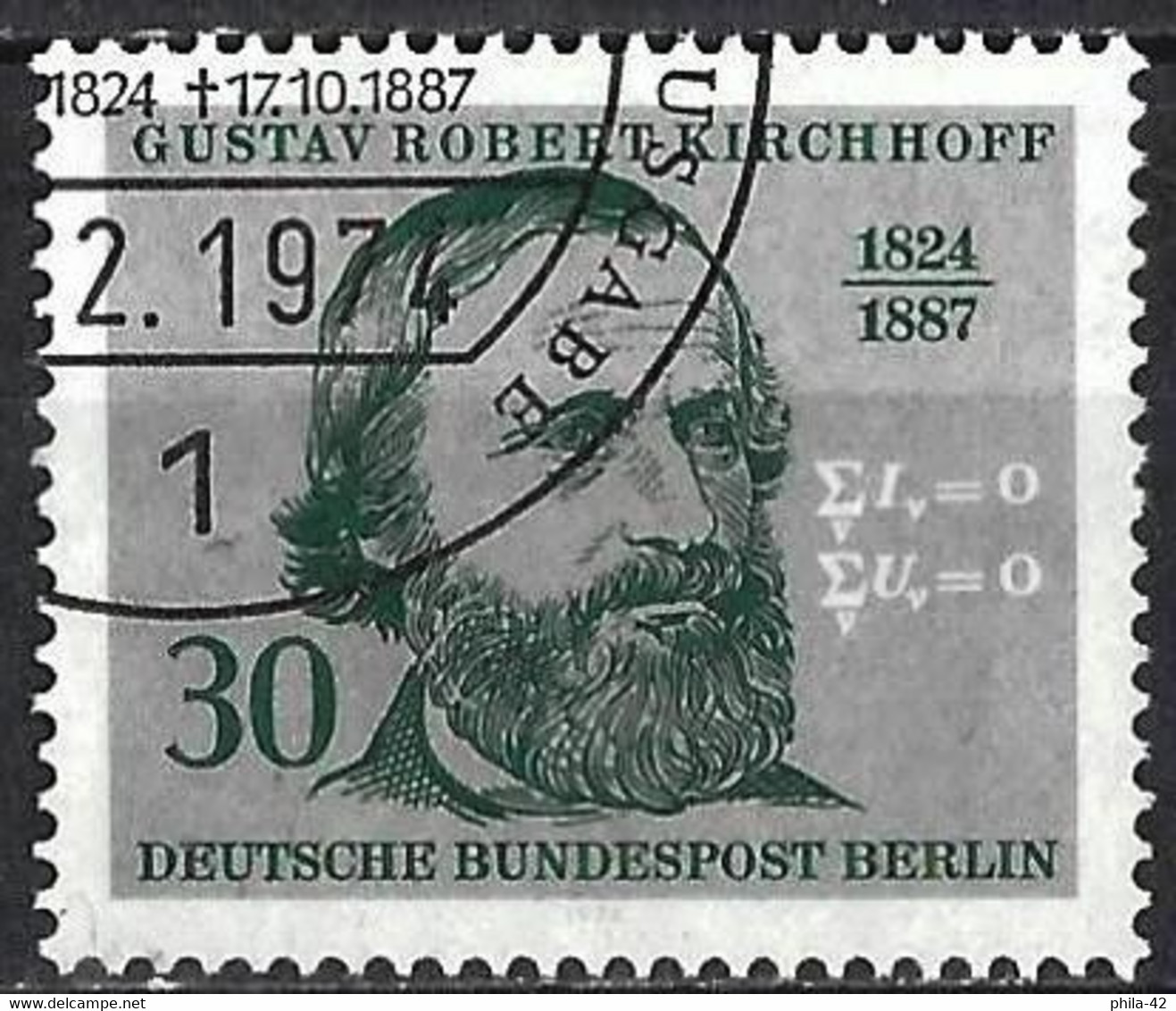 Germany (Berlin) 1974 - Mi 465 - YT 429 ( Robert Kirchhoff, Physicist ) - Gebraucht