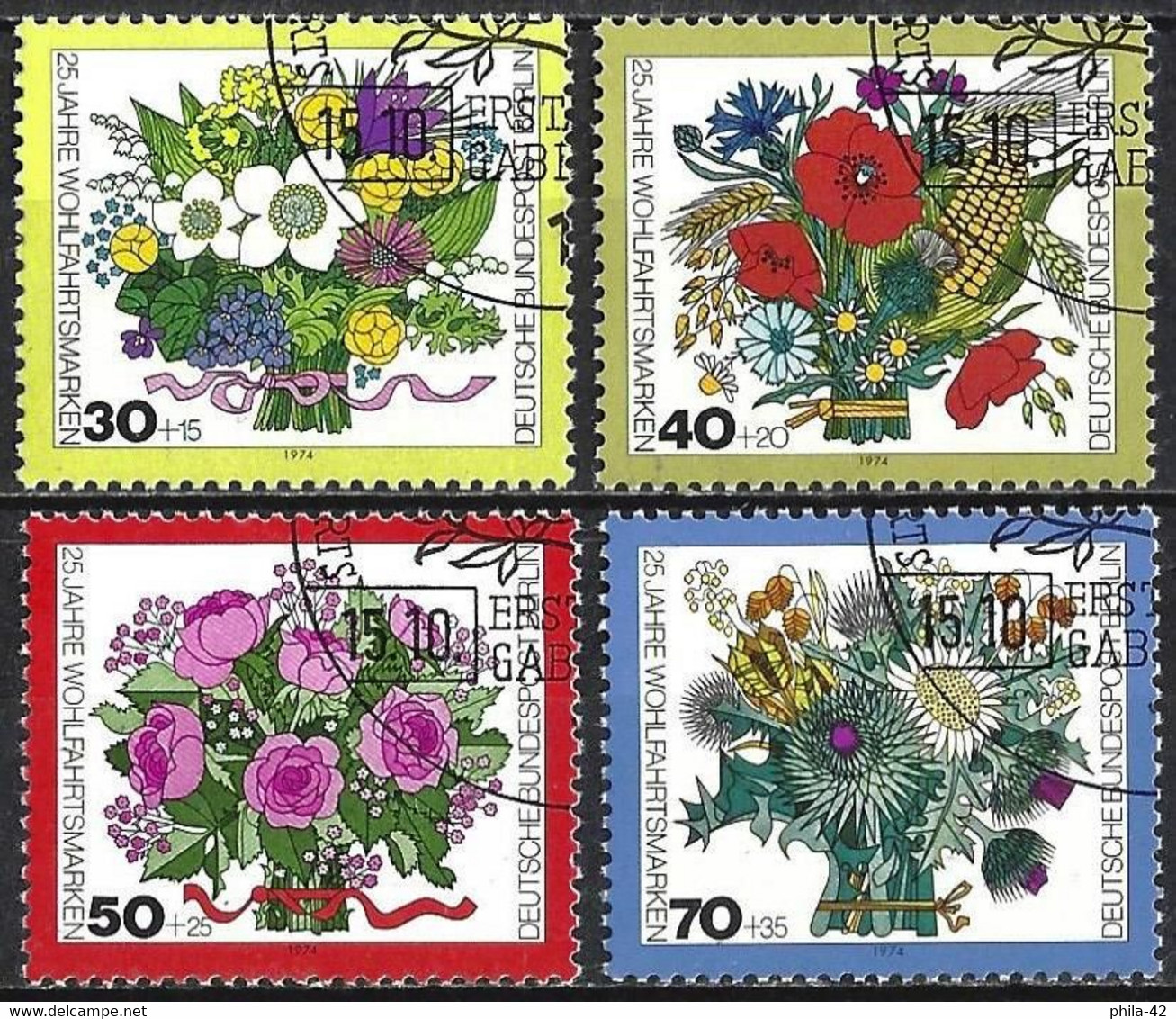 Germany (Berlin) 1974 - Mi 473/76 - YT 437/40 ( Flowers ) Complete Set - Gebraucht