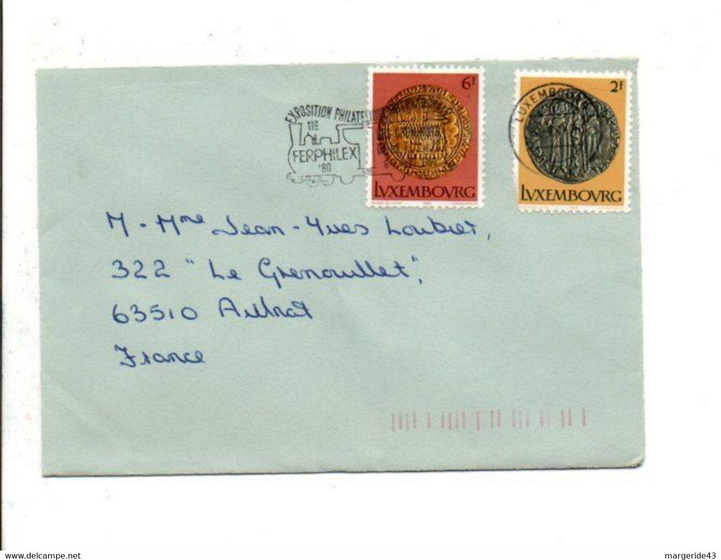 LUXEMBOURG AFFRANCHISSEMENT COMPOSE SUR LETTRE POUR LA FRANCE 1980 - Storia Postale