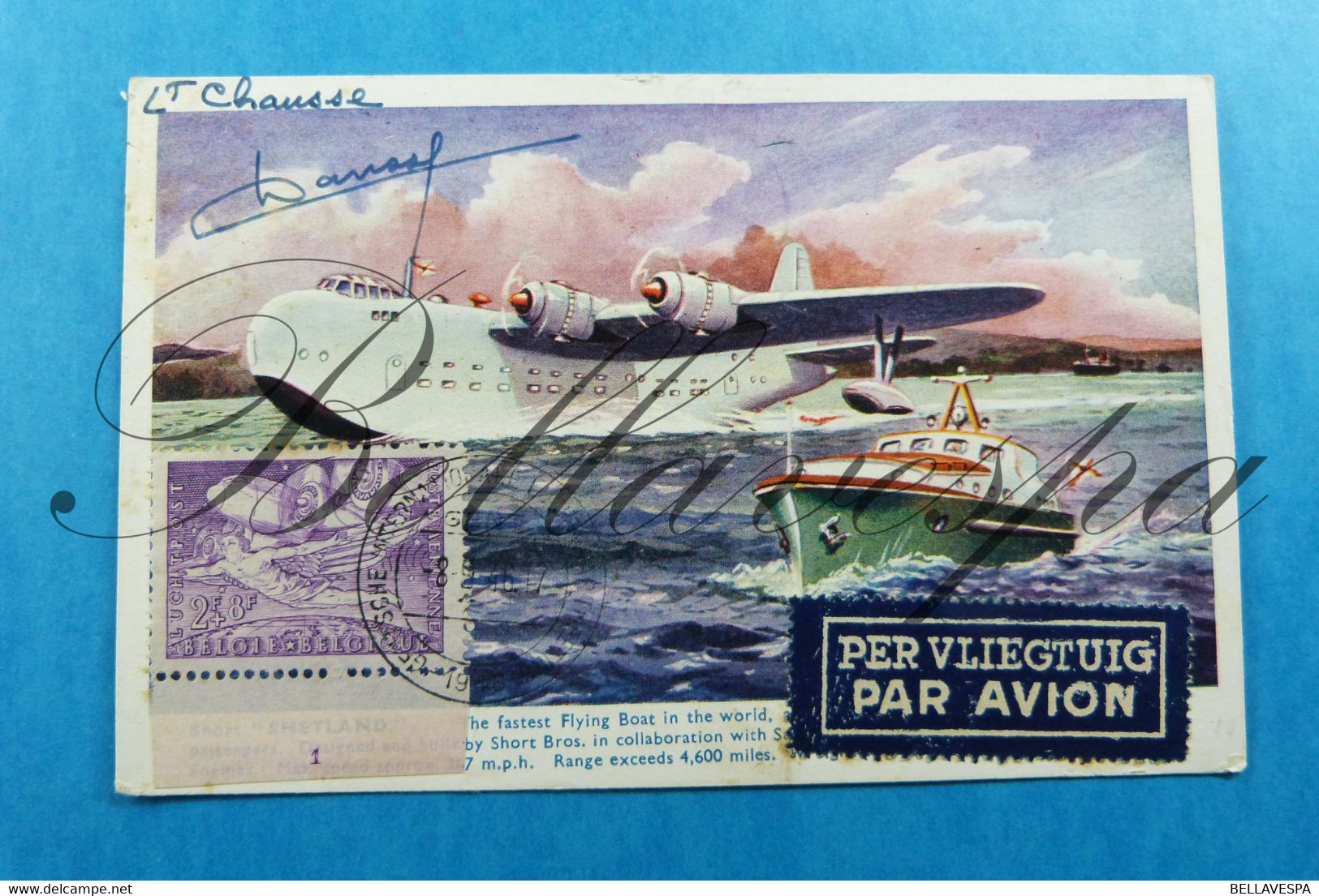 Hydravion- Wasserflugzeug-Flying  Boat Avion -Meeting Gent-Brux  08-09-1946 Jos Preat  St Martens Latem. - Material