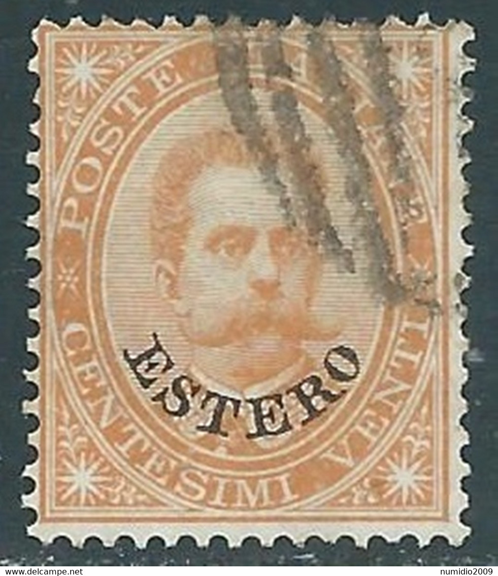 1881-83 LEVANTE EMISSIONI GENERALI USATO UMBERTO I 20 CENT - RF16-5 - Algemene Uitgaven