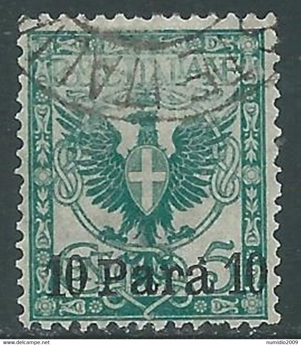 1902 LEVANTE ALBANIA USATO AQUILA SOPRASTAMPATO 10 PA SU 5 CENT - RF16-6 - Albania