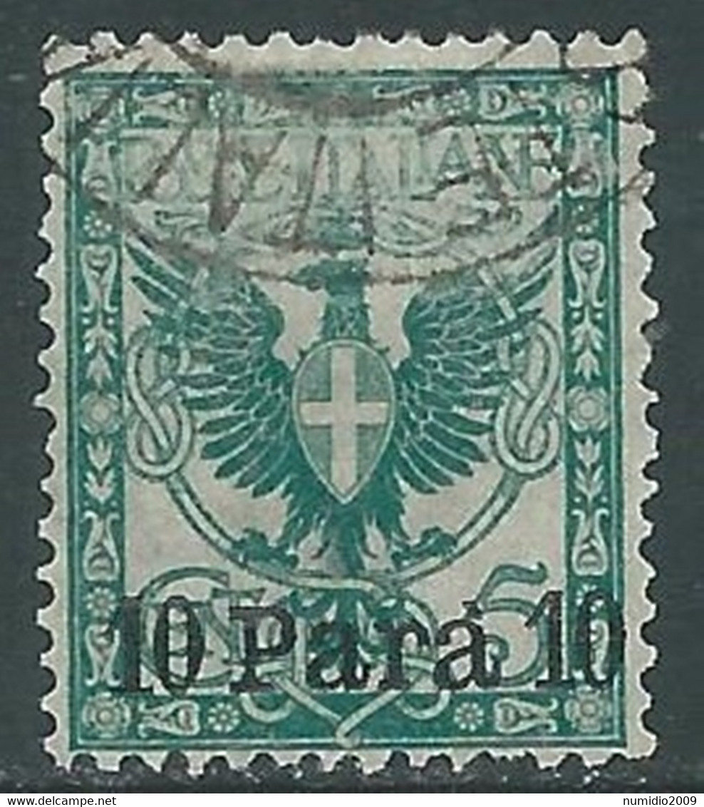 1902 LEVANTE ALBANIA USATO AQUILA SOPRASTAMPATO 10 PA SU 5 CENT - RF16-6 - Albanie