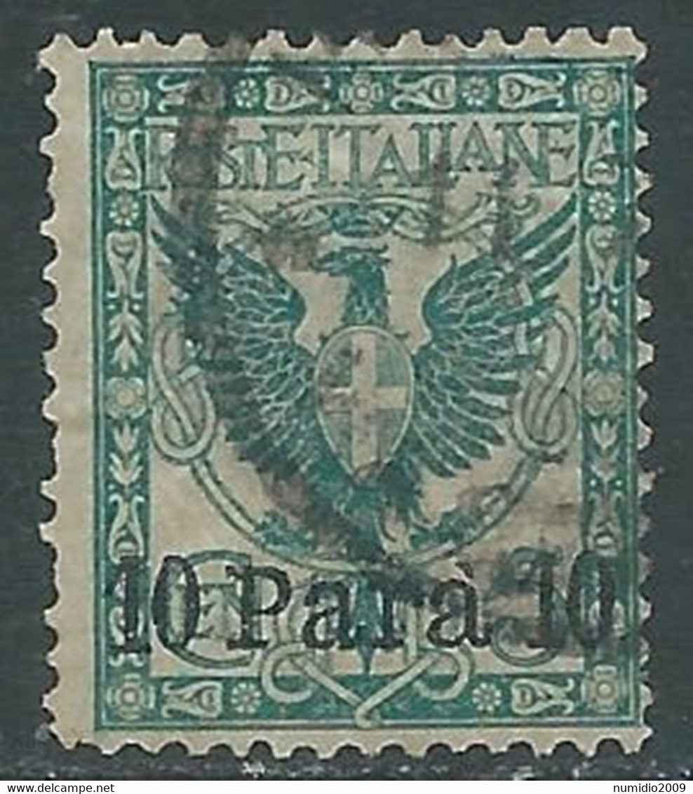 1902 LEVANTE ALBANIA USATO AQUILA SOPRASTAMPATO 10 PA SU 5 CENT - RF16-9 - Albanie