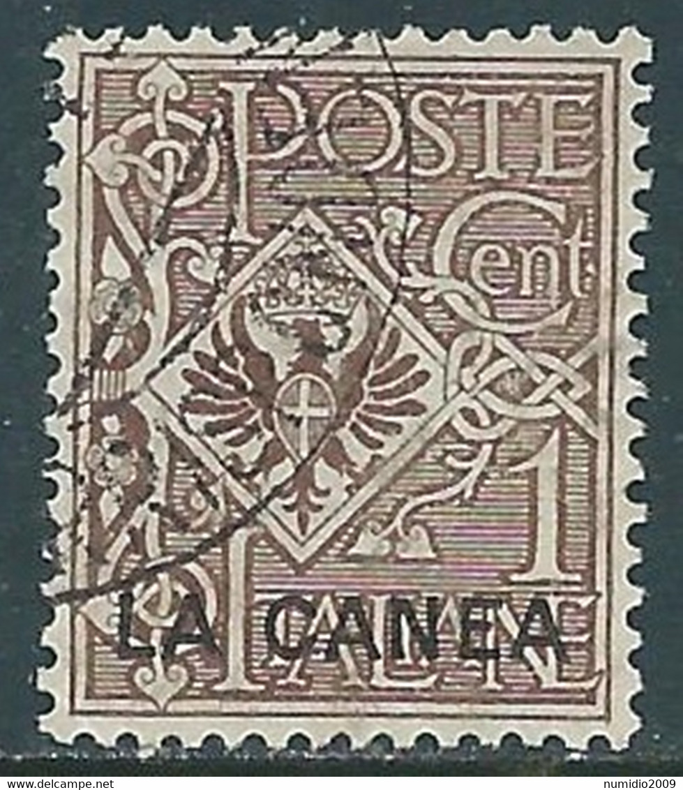 1905 LEVANTE LA CANEA USATO AQUILA 1 CENT - RF16-8 - La Canea