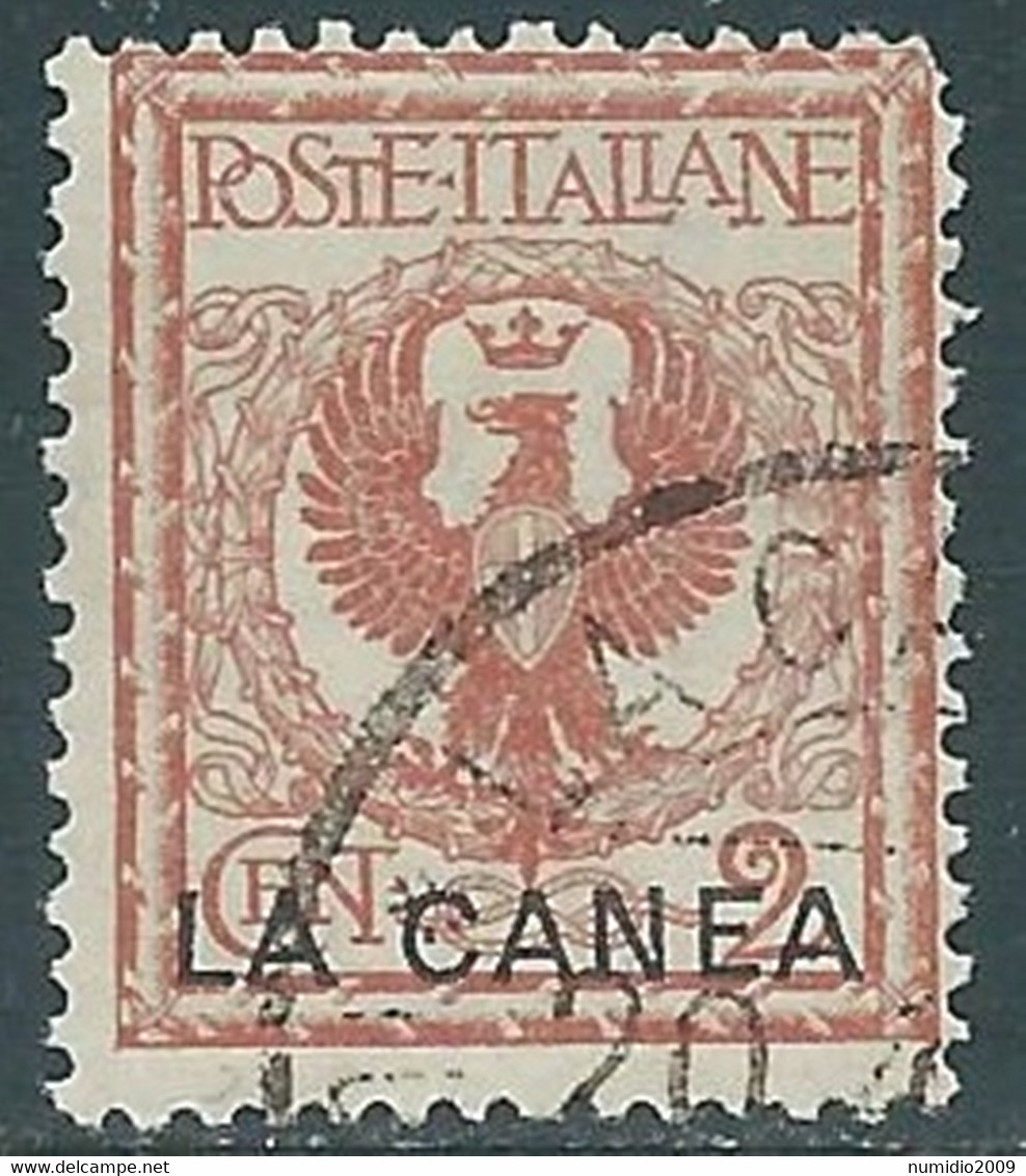 1905 LEVANTE LA CANEA USATO AQUILA 2 CENT - RF16-6 - La Canea