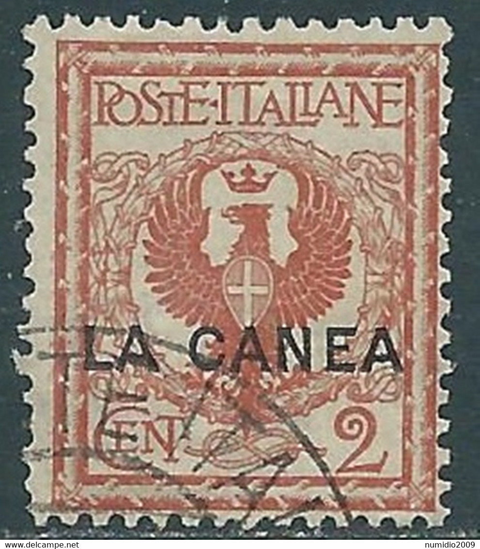 1905 LEVANTE LA CANEA USATO AQUILA 2 CENT II TIRATURA - RF16-5 - La Canea