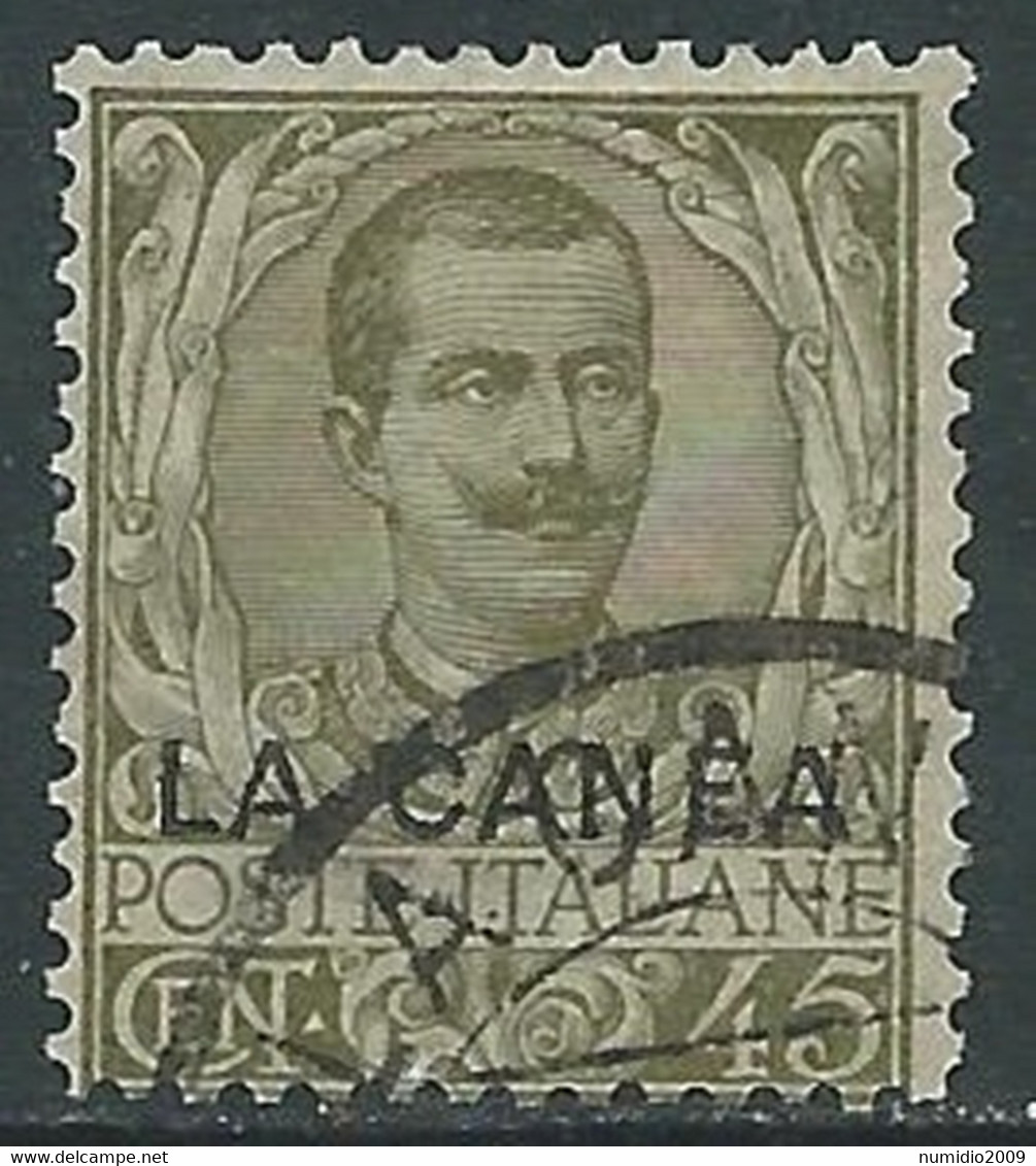 1905 LEVANTE LA CANEA USATO FLOREALE 45 CENT - RF16-7 - La Canea