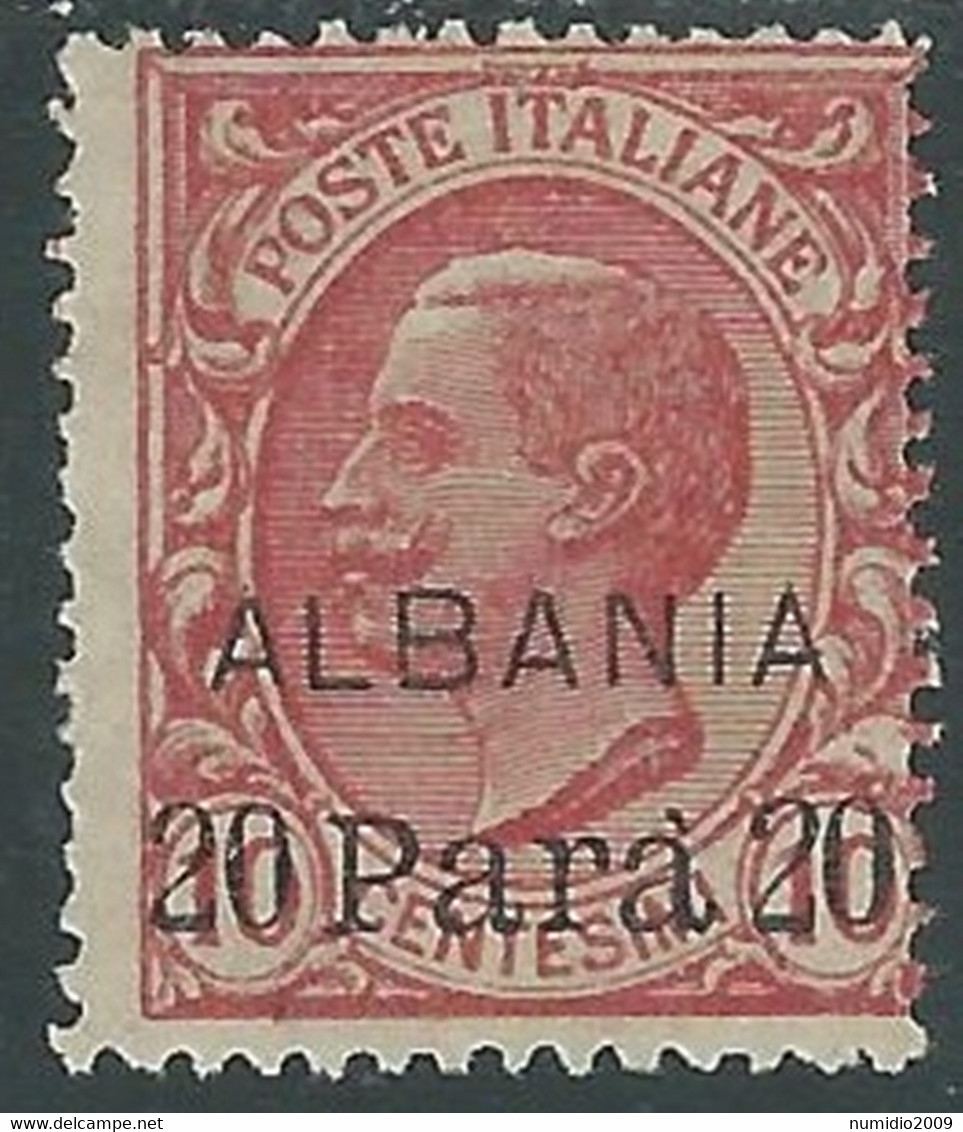 1907 LEVANTE ALBANIA EFFIGIE SOPRASTAMPATO 20 PA SU 10 CENT MH * - RF42-2 - Albanië