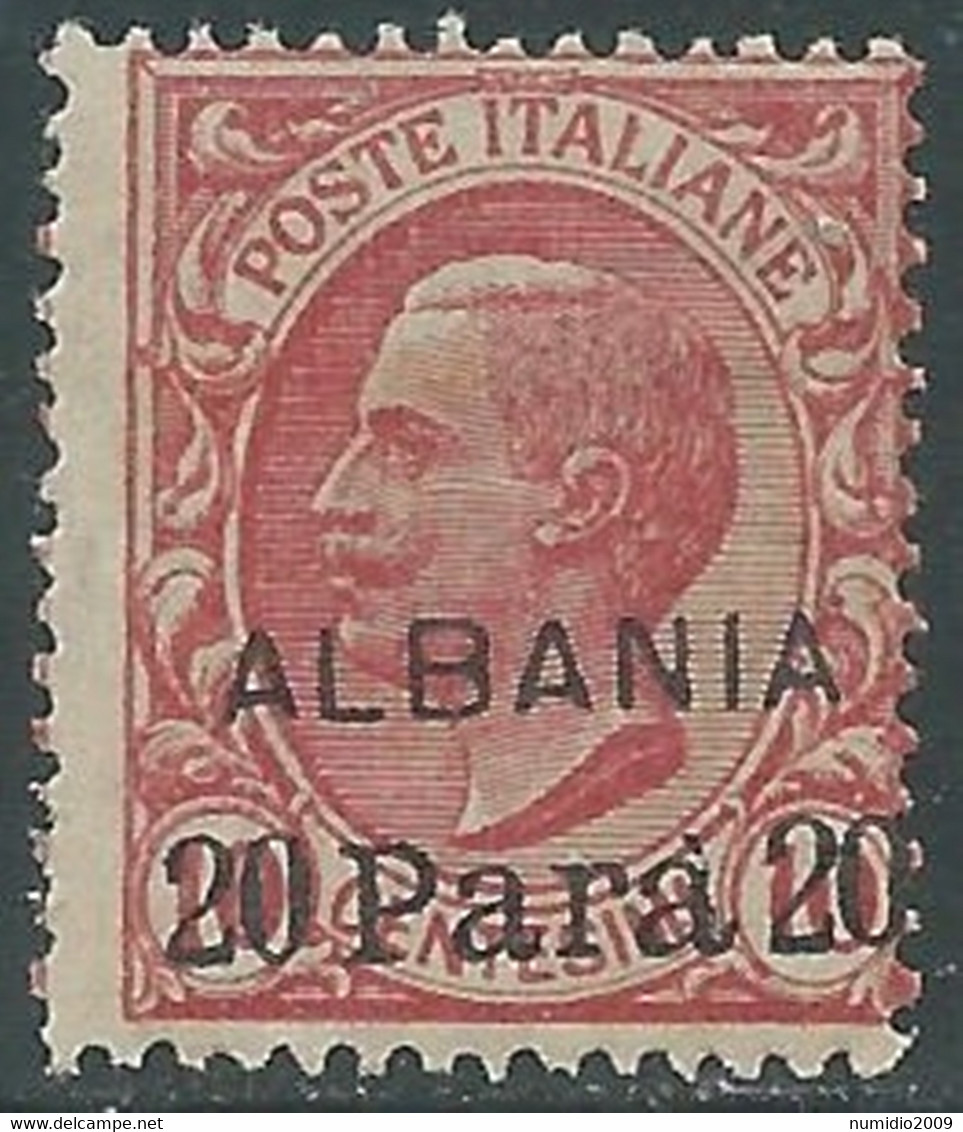 1907 LEVANTE ALBANIA EFFIGIE SOPRASTAMPATO 20 PA SU 10 CENT MNH ** - RF42 - Albanie