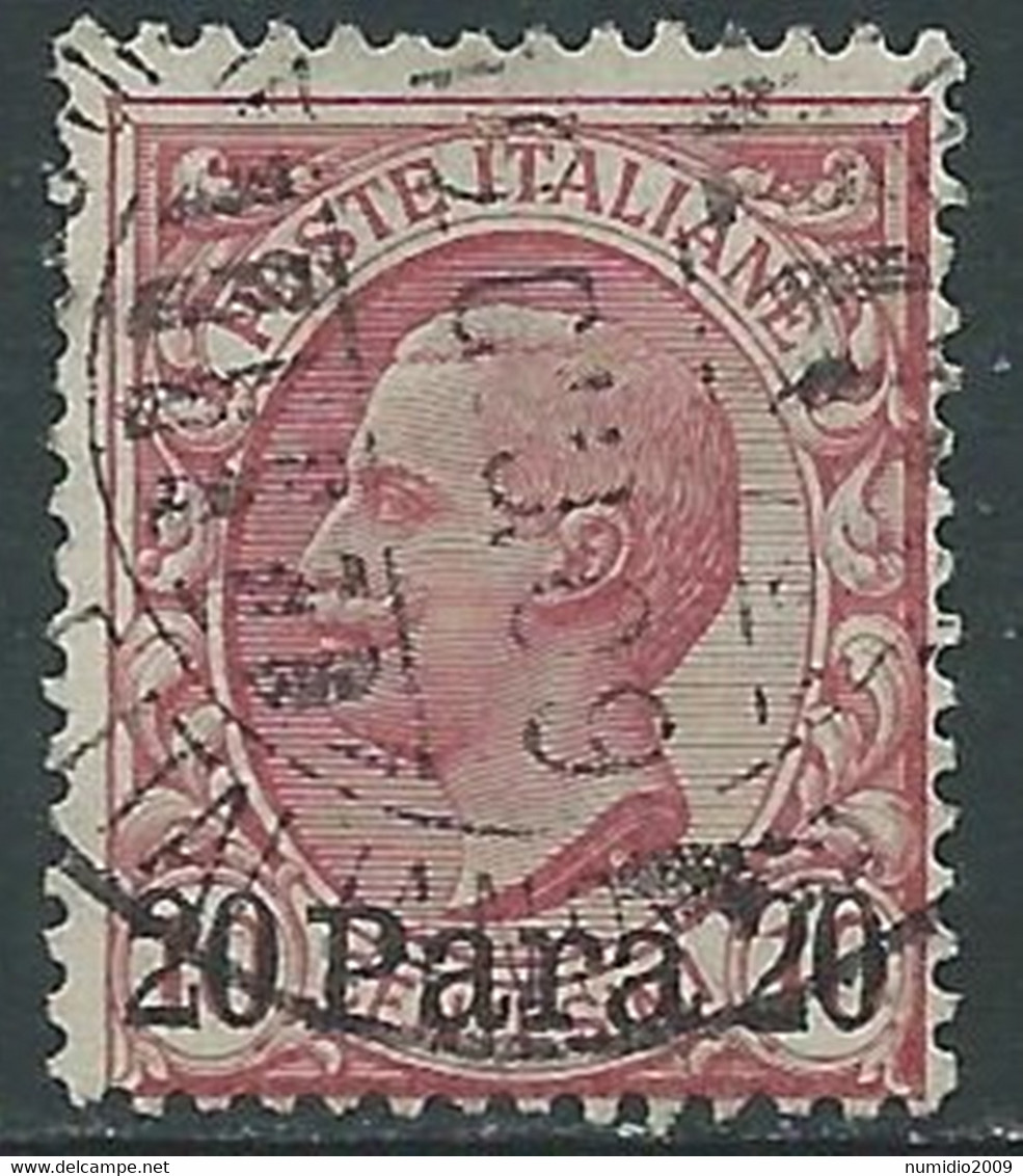 1907 LEVANTE ALBANIA USATO EFFIGIE SOPRASTAMPATO 20 PA SU 10 CENT - RF16-9 - Albanie