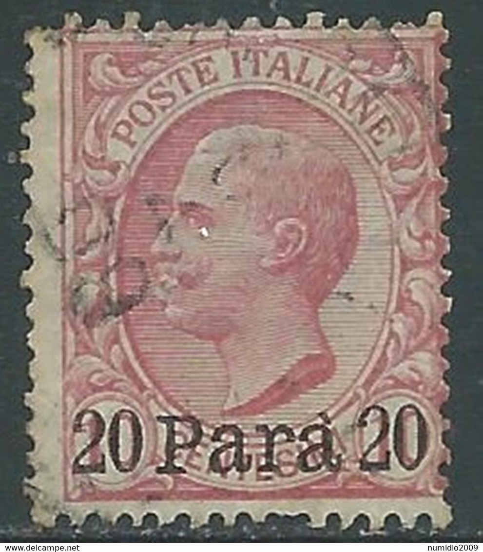 1907 LEVANTE ALBANIA USATO EFFIGIE SOPRASTAMPATO 20 PA SU 10 CENT - RF18-3 - Albanie