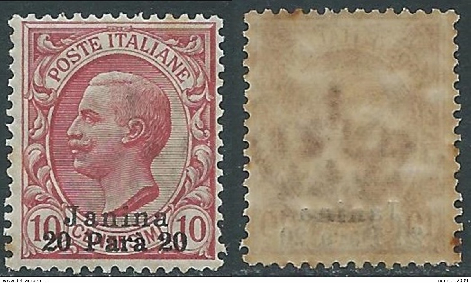 1909-11 LEVANTE GIANNINA EFFIGIE SOPRASTAMPATO 20 PA SU 10 CENT MNH ** - RF42-6 - Oficinas Europeas Y Asiáticas