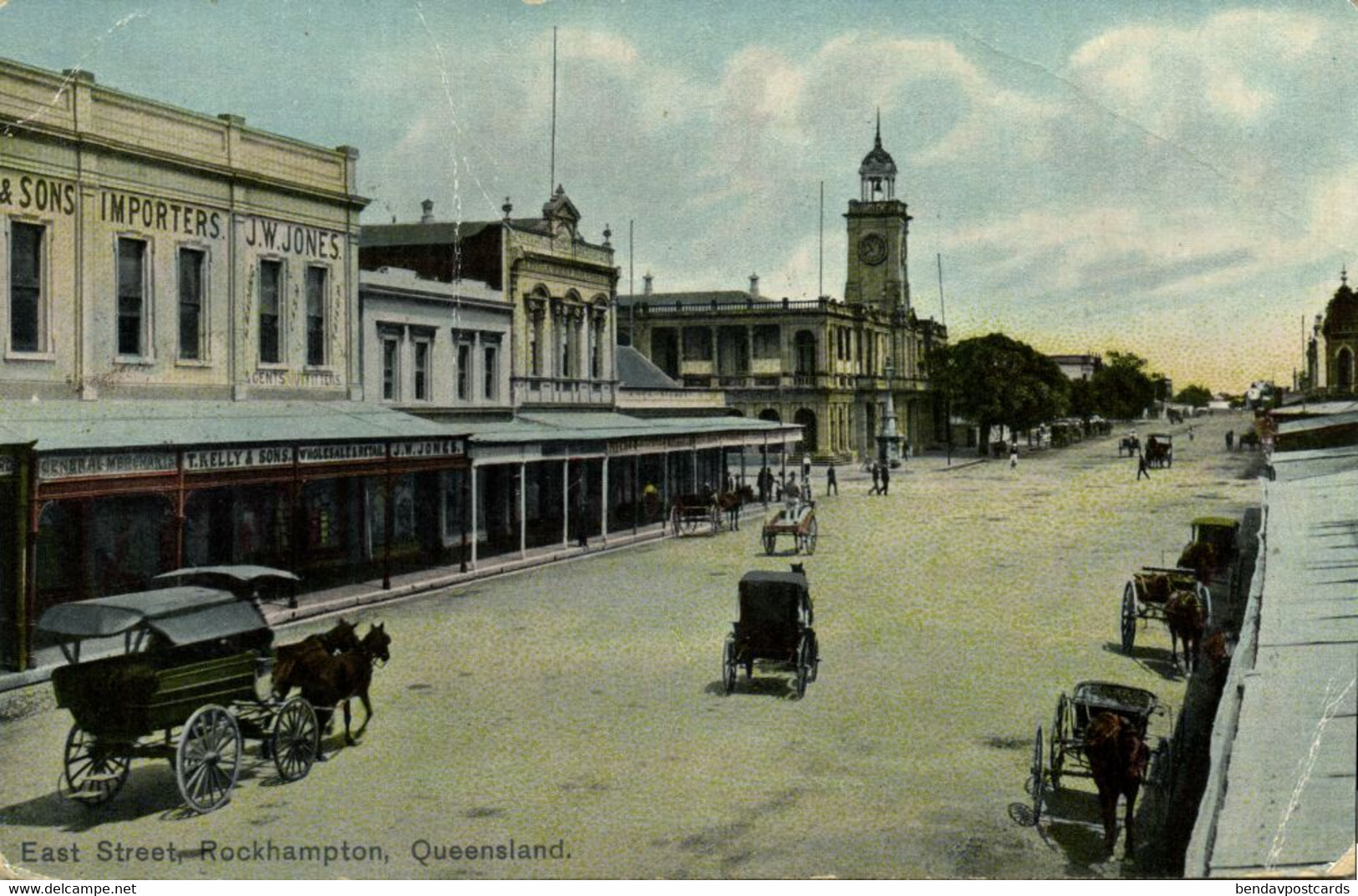 Australia, Queensland, ROCKHAMPTON, East Street, Horse Cart (1910) Postcard - Rockhampton