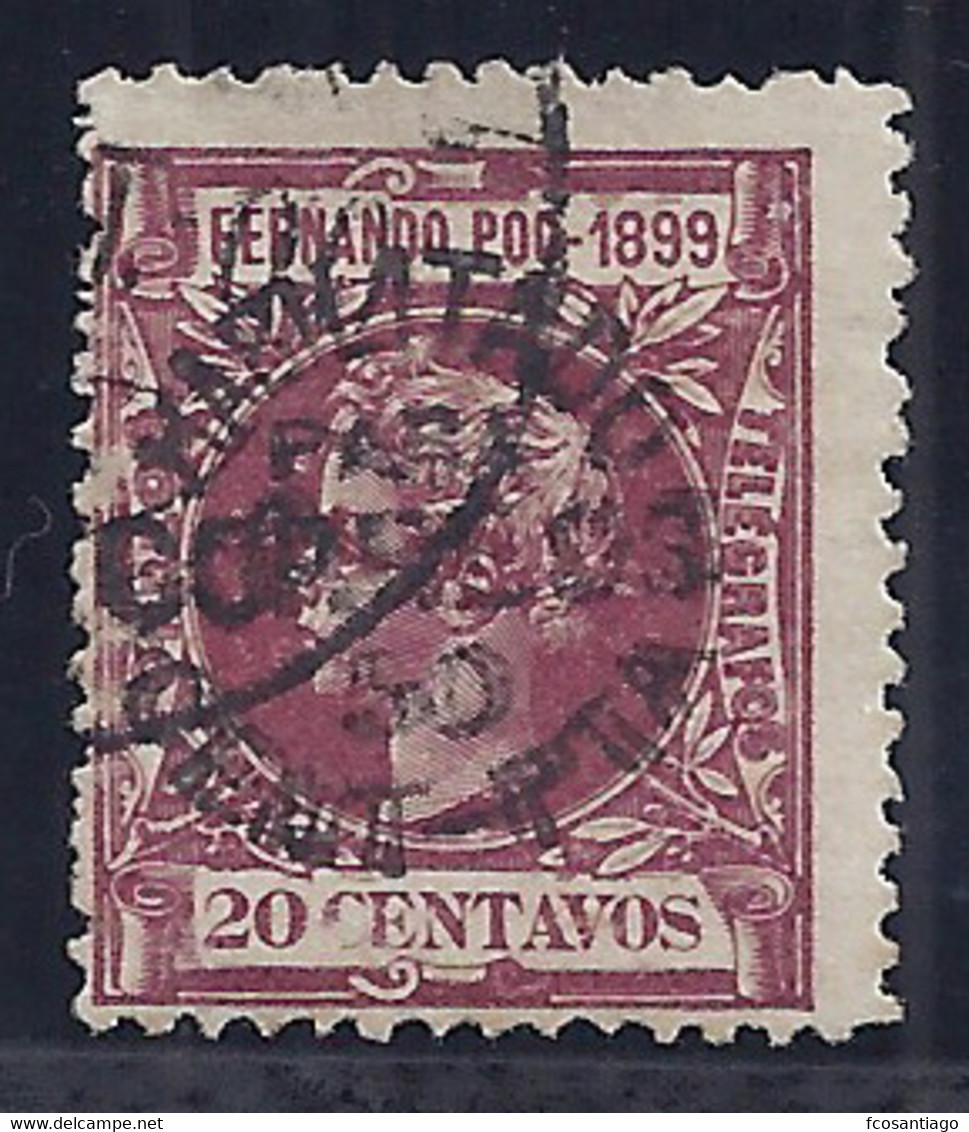 ESPAÑA/FERNANDO POO 1900 - Edifil #71 - VFU - Variedad: Habilitacion Doble - Fernando Po