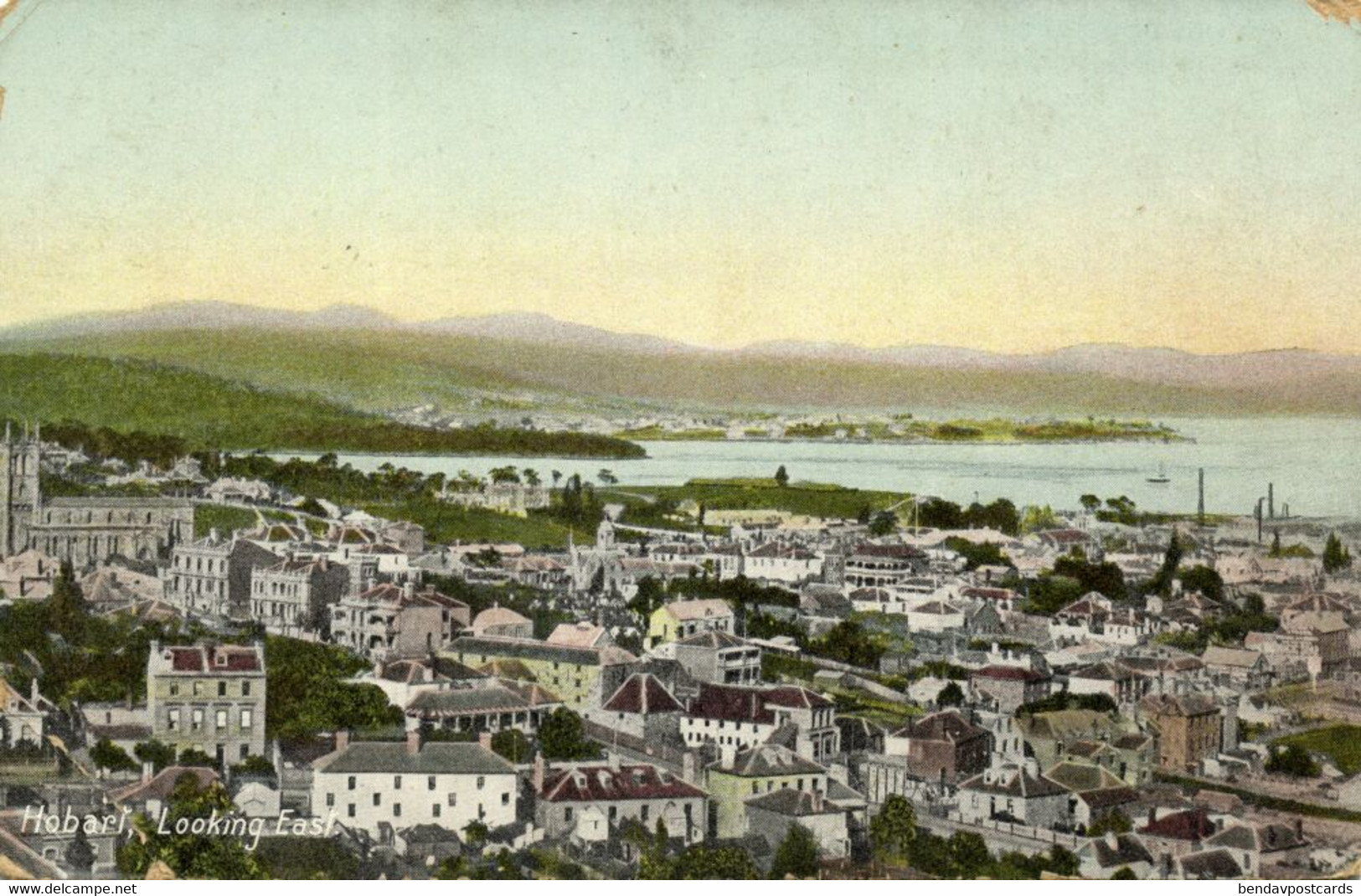 Australia, TAS, HOBART, Panorama Looking East (1910s) Postcard - Hobart