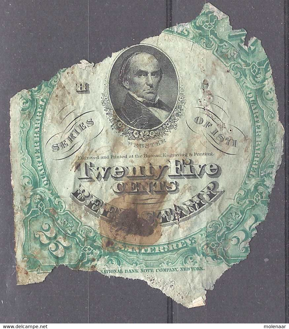 Verenigde Staten Fragment Van Een Zegel Of Bankbiljet Uit 1871 (7448) - Andere & Zonder Classificatie