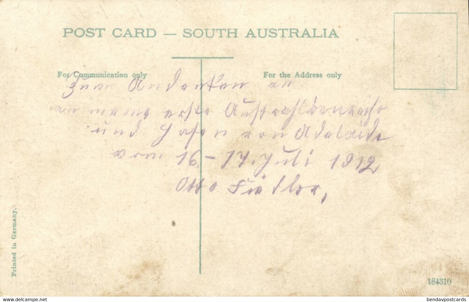 Australia, SA, ADELAIDE, Port River, Steamer (1912) Postcard - Adelaide